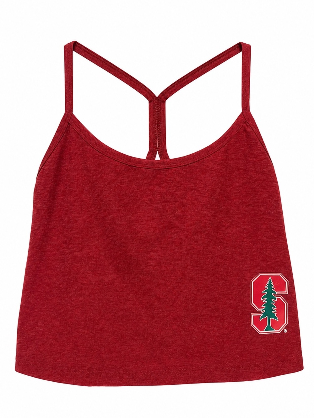 Stanford University themed Beyond Yoga Spacedye Slim Racerback Cropped Tank